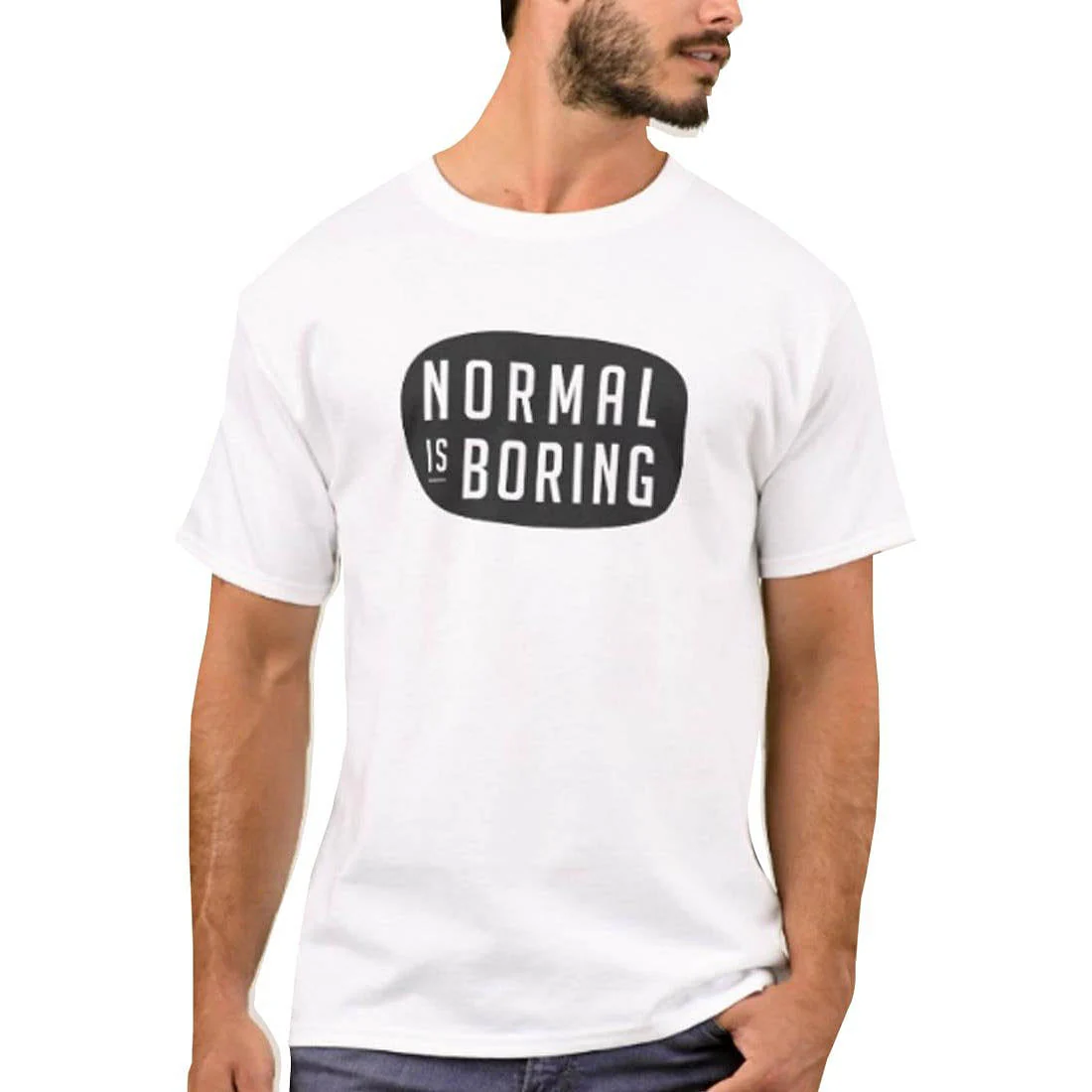 Nutcase Designer Round Neck Men's T-Shirt Wrinkle-Free Poly Cotton Tees - Normal is Boring