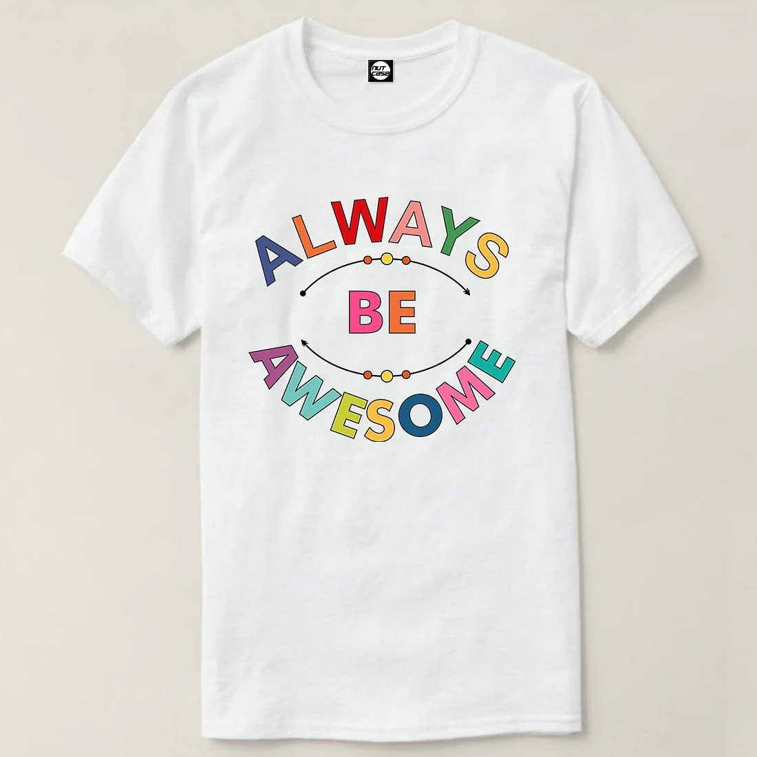 Nutcase Designer Round Neck Men's T-Shirt Wrinkle-Free Poly Cotton Tees - Be Awesome - Image 4