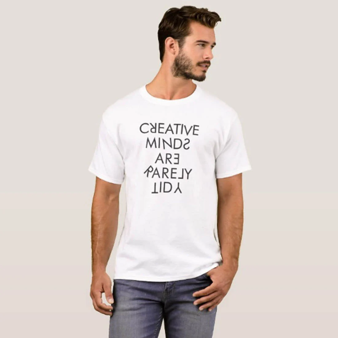 Nutcase Designer Round Neck Men's T-Shirt Wrinkle-Free Poly Cotton Tees - Creative Needs - Image 3