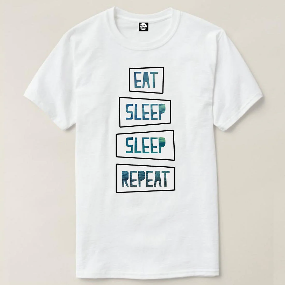 Nutcase Designer Round Neck Men's T-Shirt Wrinkle-Free Poly Cotton Tees - Eat Sleep Repeat - Image 4