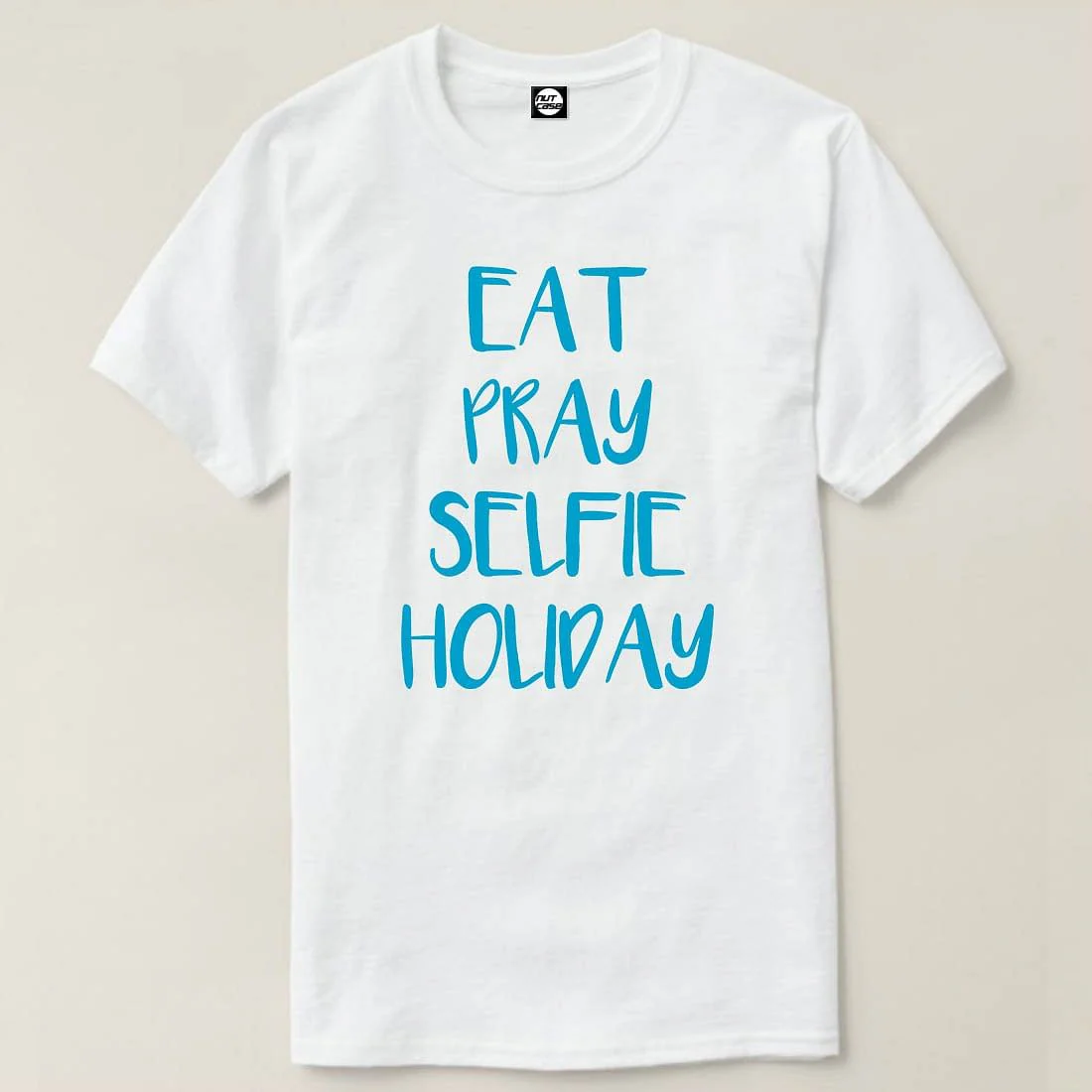 Nutcase Designer Round Neck Men's T-Shirt Wrinkle-Free Poly Cotton Tees - Eat Pray Selfie Holiday - Image 4