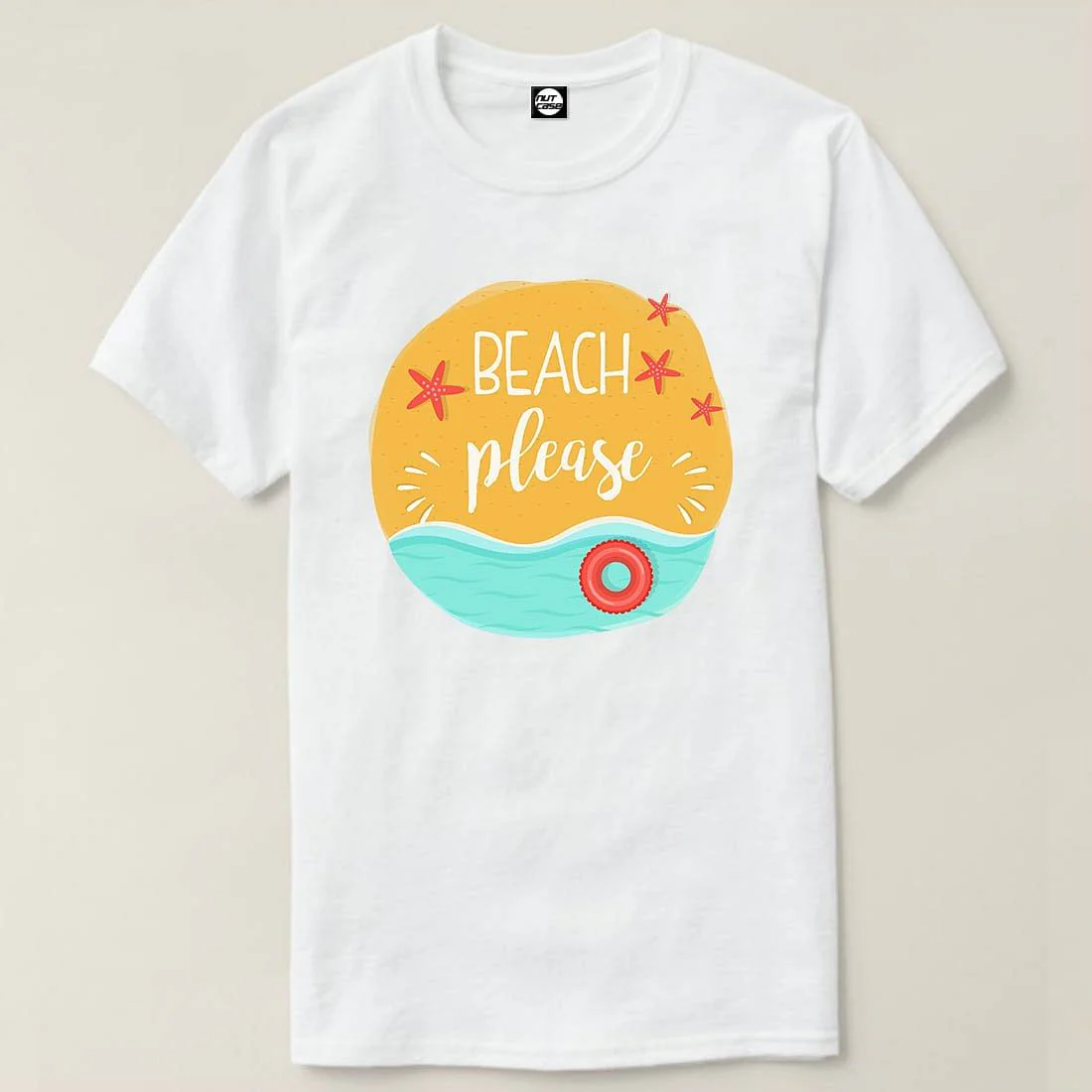 Nutcase Designer Round Neck Men's T-Shirt Wrinkle-Free Poly Cotton Tees - Beach Please - Image 4
