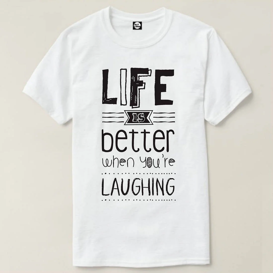 Nutcase Designer Round Neck Men's T-Shirt Wrinkle-Free Poly Cotton Tees - Life is Better - Image 4