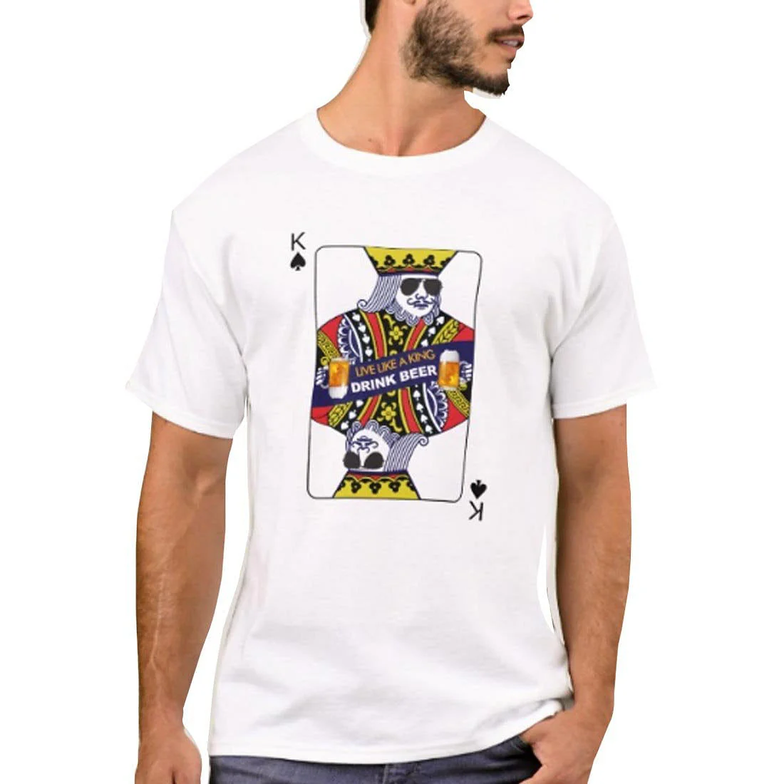Nutcase Designer Round Neck Men's T-Shirt Wrinkle-Free Poly Cotton Tees - King