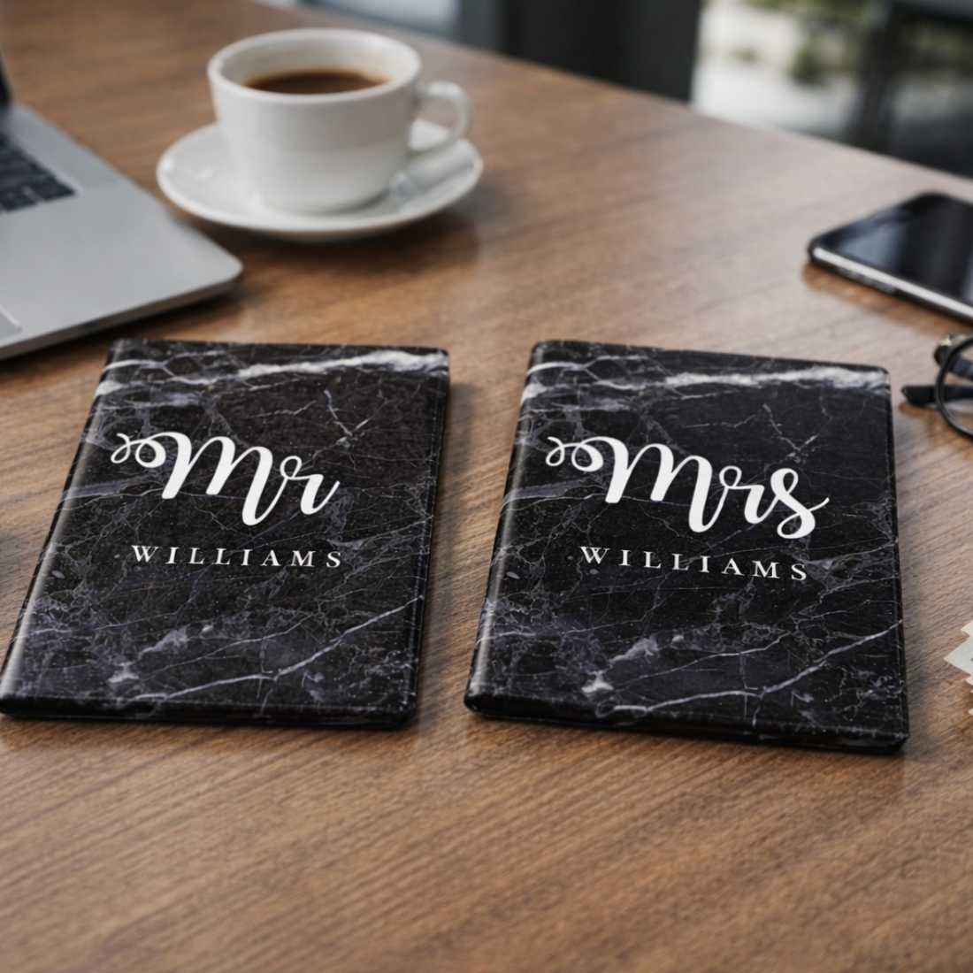 Couple Passport Holder Luggage Tag Gift Box- Mr Mrs Passport Sleeve and Bag Tag Set - Image 8