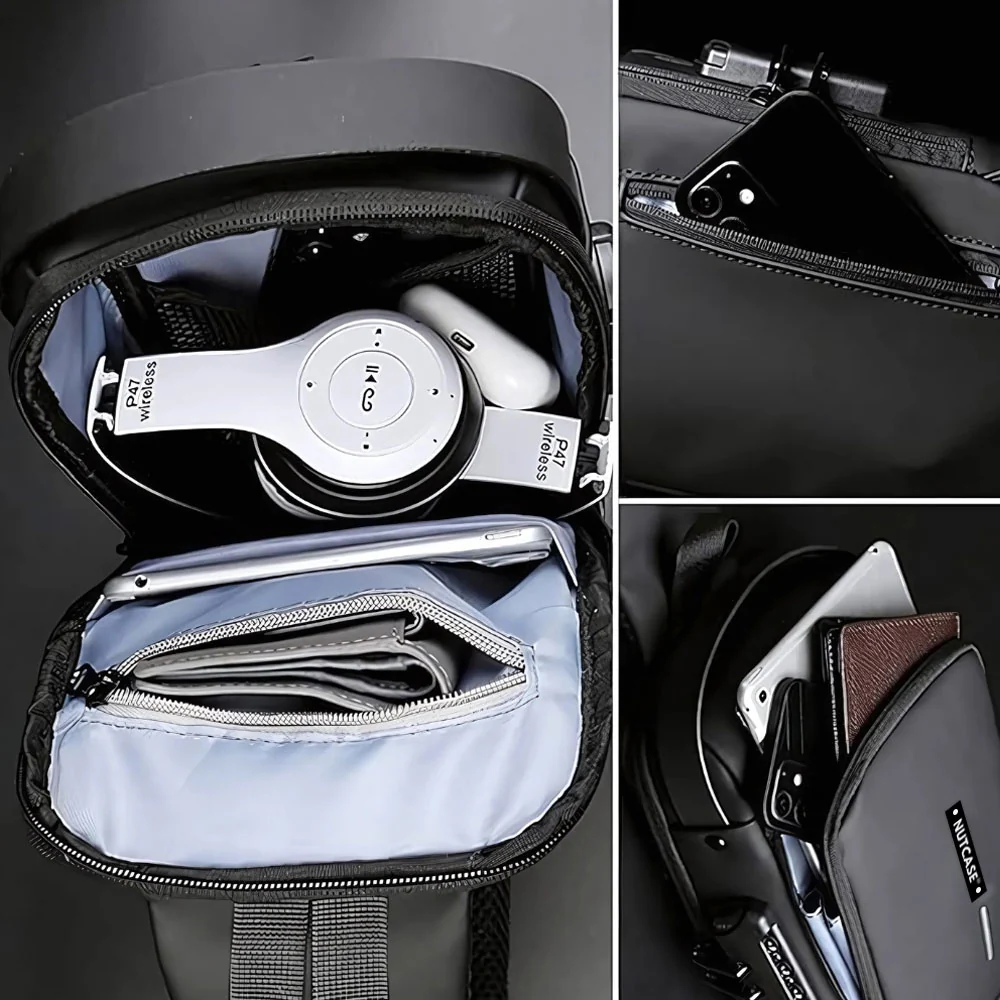 Crossbody Bag for Men | Personalized Sling Bag Side Backpack with USB Charging & Anti-Theft Lock - Image 7