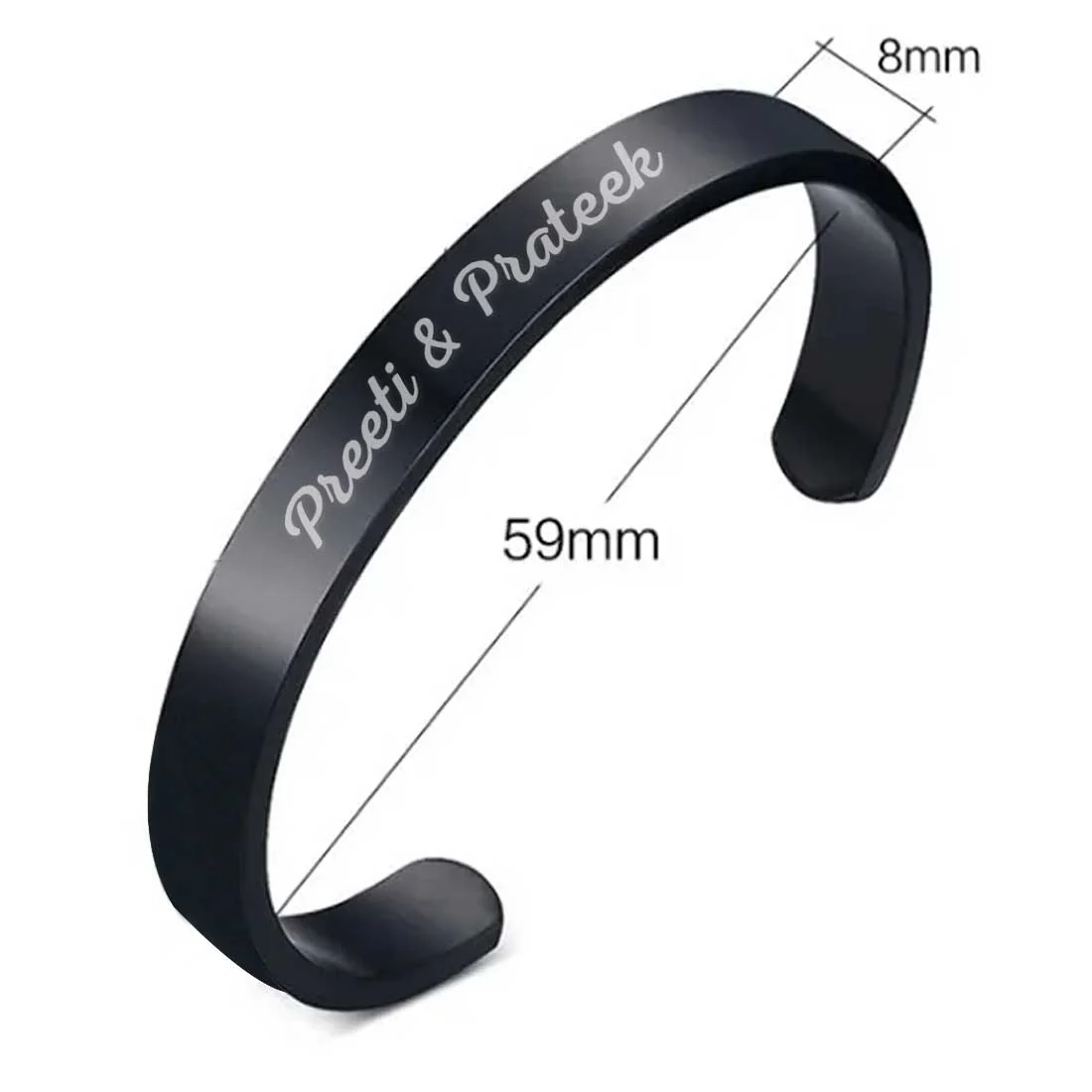 Custom Bracelet Boyfriend with Name Valentines Day Gift - Black Rhodium - Image 11