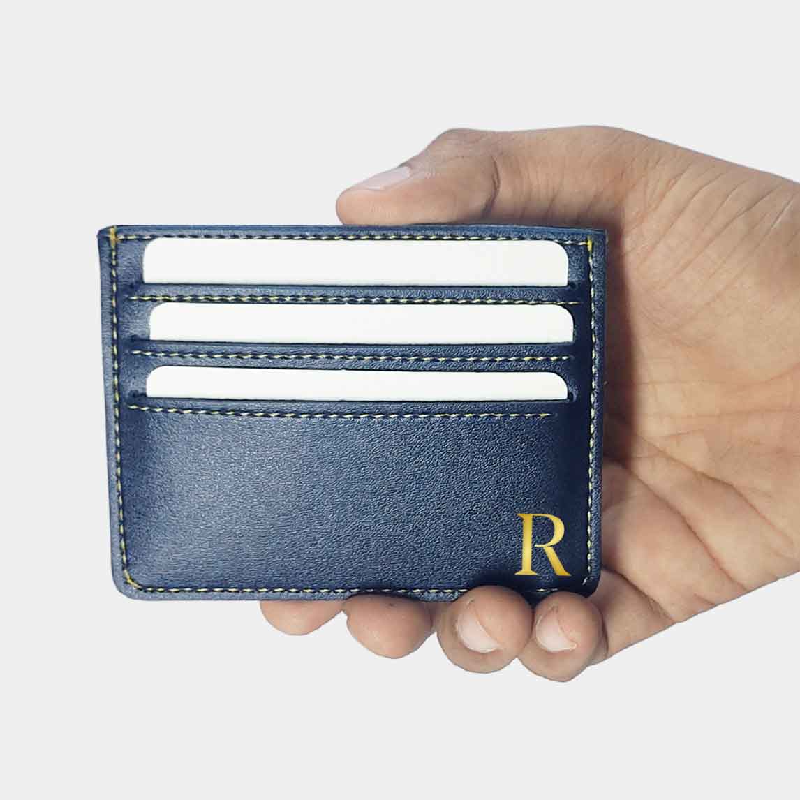 Custom Business Card Holder for Men Wallet - Monogram - Image 4