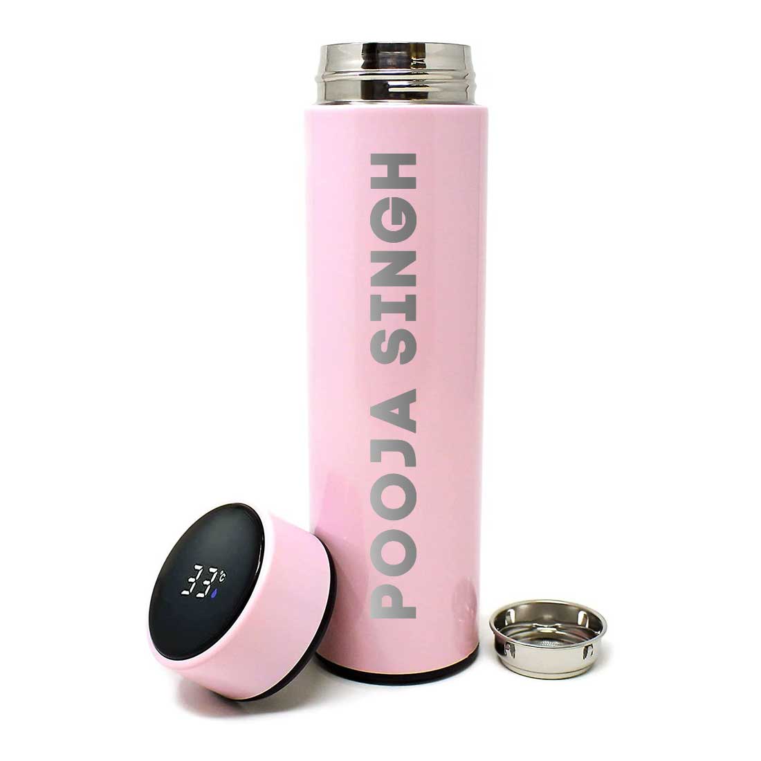 Custom Flask Tea Coffee Thermos with Temperature Display- Full Name - Image 3