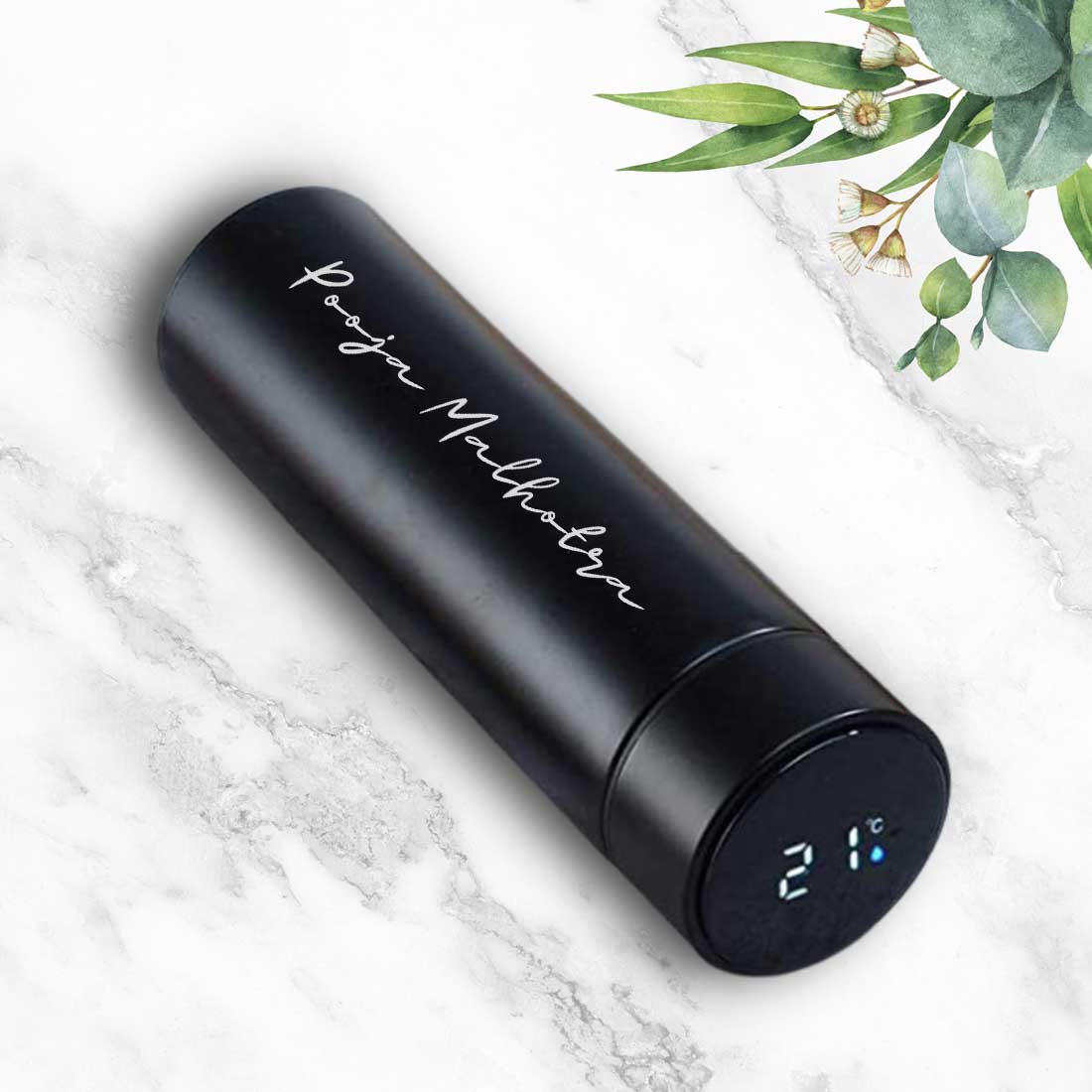 Personalised Thermos Bottle for Coffee With Temperature Display Engraved Name - Image 4