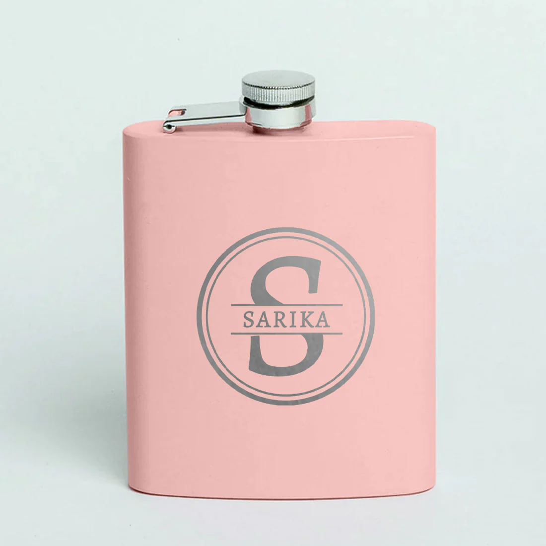 Custom Hip Flask for Ladies Stainless Steel 8oz Pink Whiskey Flask with Funnel - Image 2