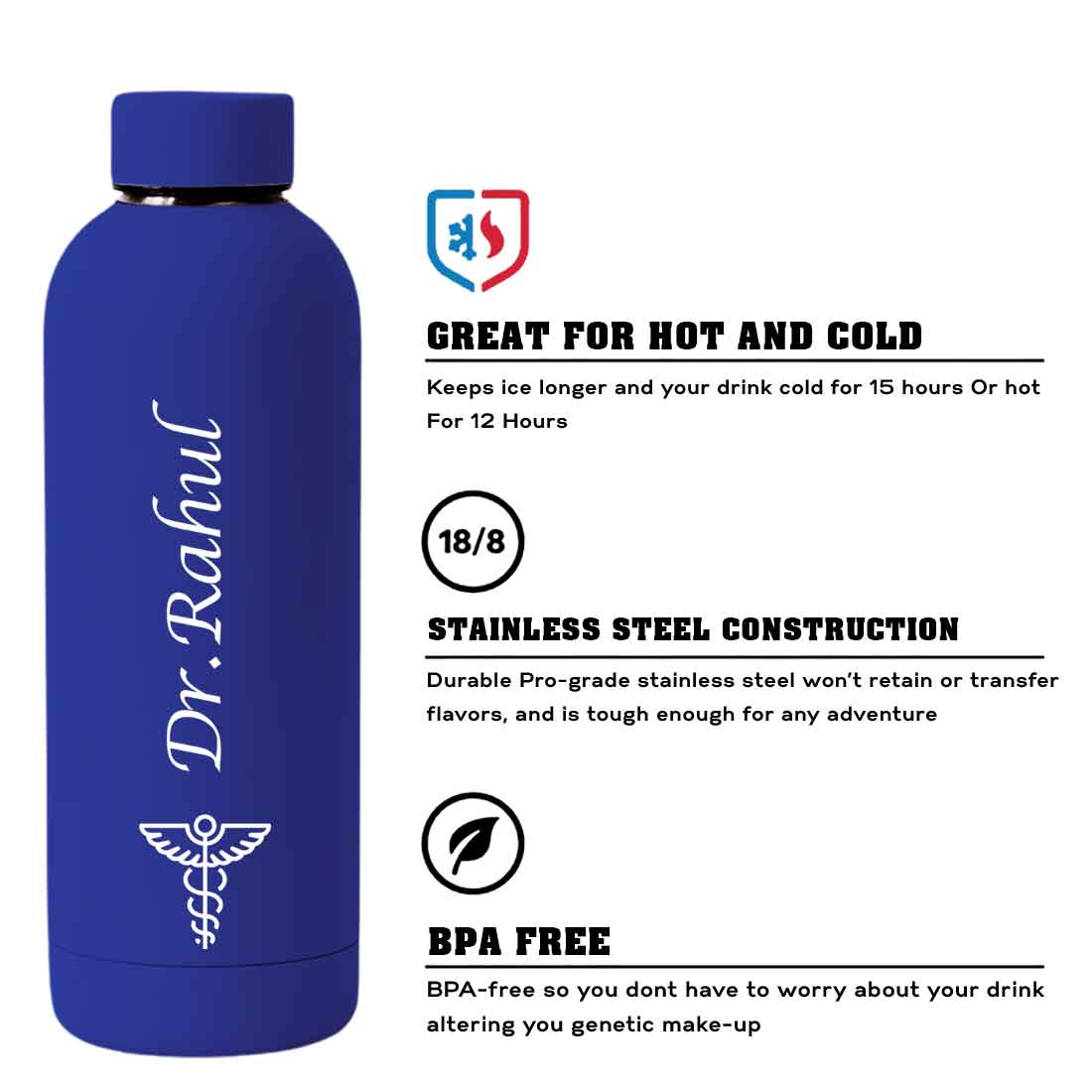 Custom Insulated Water Bottles for Doctors - Stainless Steel, BPA-Free, Leakproof Water Bottles for Travel, Hospital, Gym, and Home - Image 54