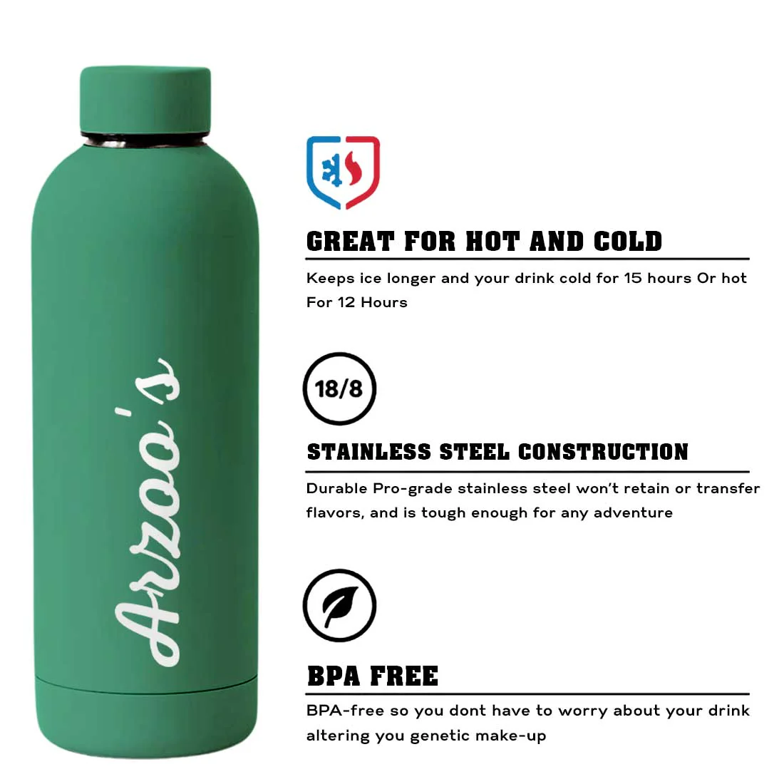 Custom Insulated Water Bottles Stainless Steel Bottle for Travel Office Gym Home - BPA Free, Leakproof - Image 39