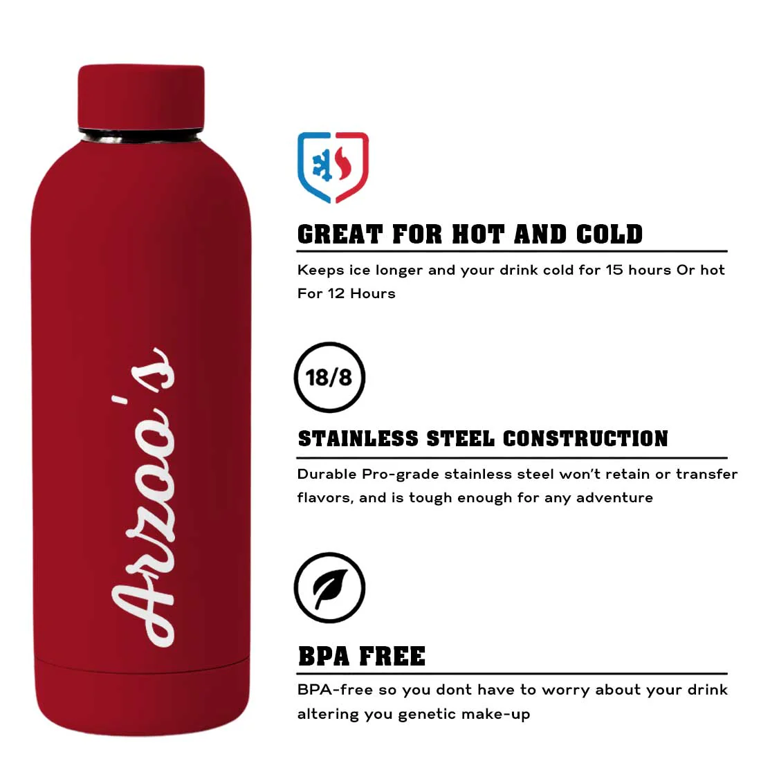 Custom Insulated Water Bottles Stainless Steel Bottle for Travel Office Gym Home - BPA Free, Leakproof - Image 67