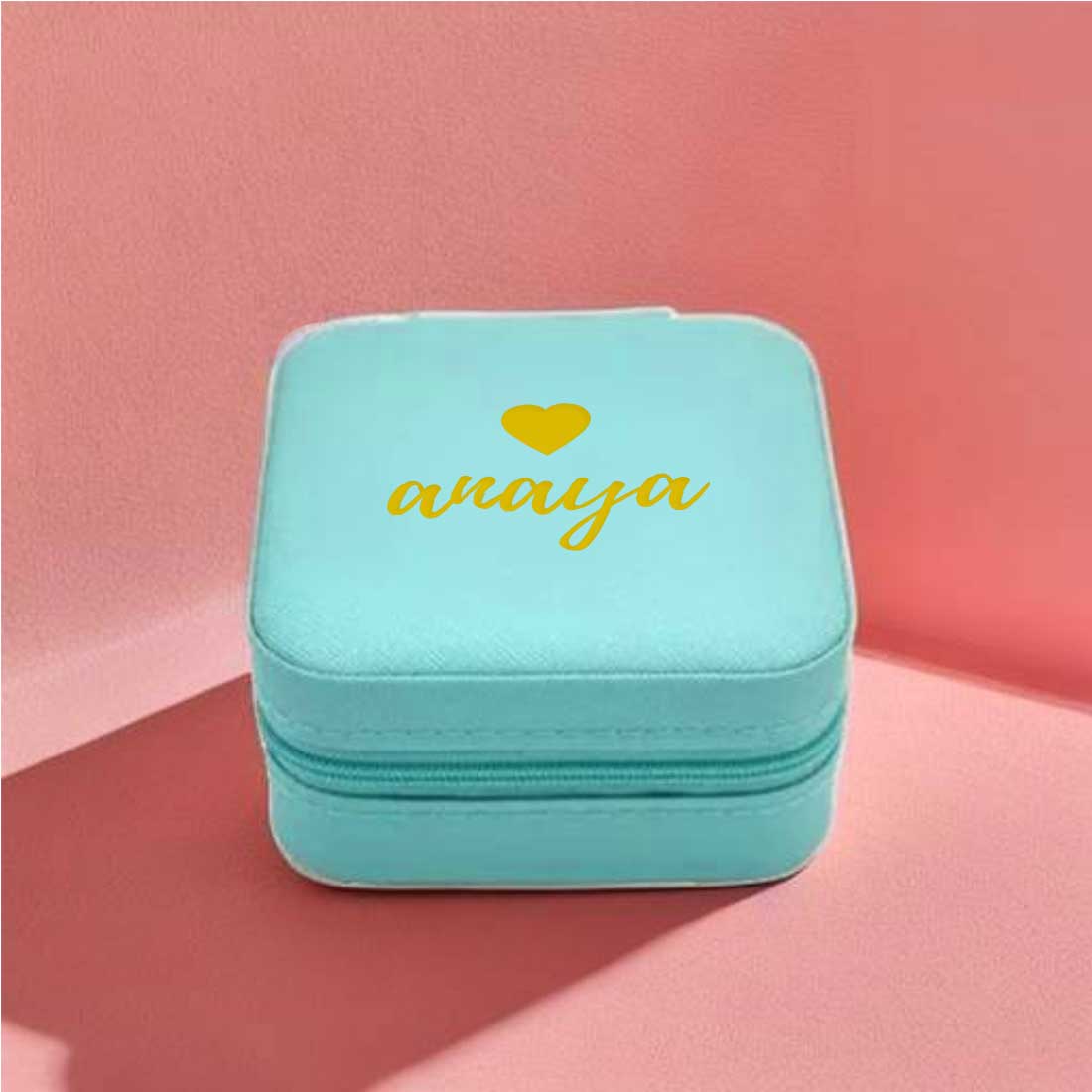 Custom Jewellery Organiser PU Leather Zipper Portable Storage Box with Dividers Container for Rings Earrings - Image 2