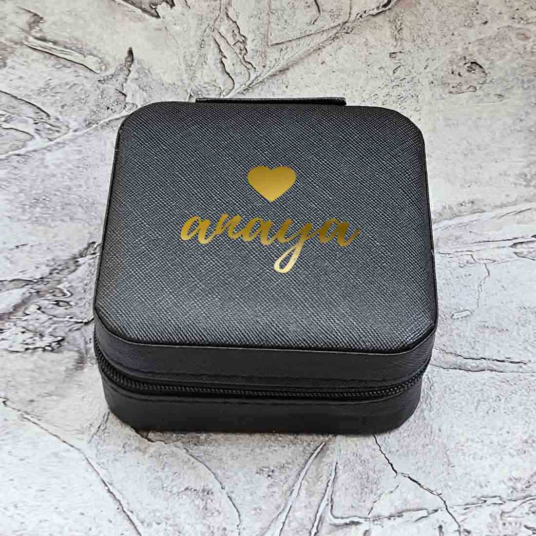 Custom Jewellery Organiser PU Leather Zipper Portable Storage Box with Dividers Container for Rings Earrings - Image 6