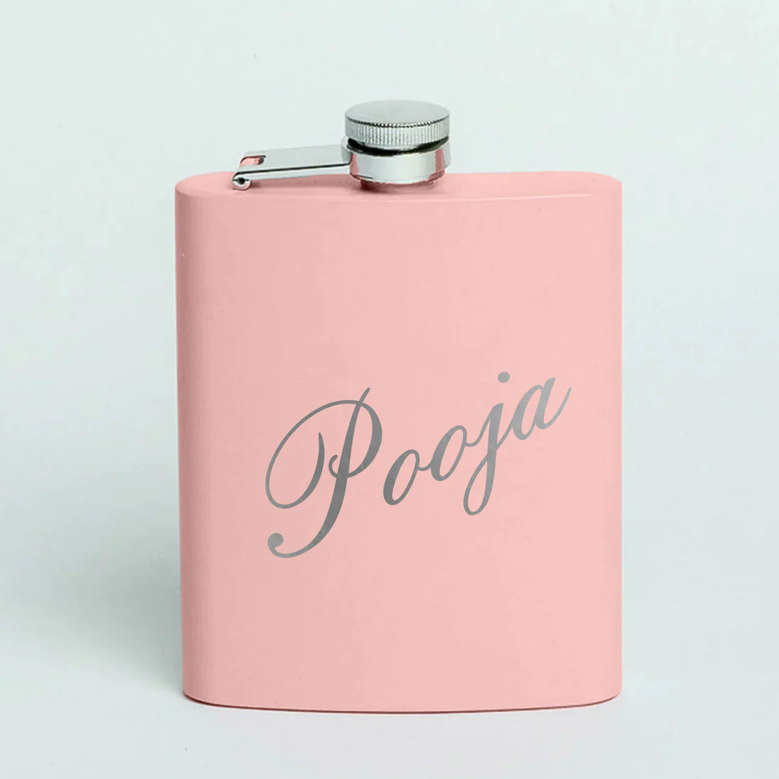 Custom Ladies Hip Flask with Funnel Stainless Steel Pink Whiskey Flask with Name