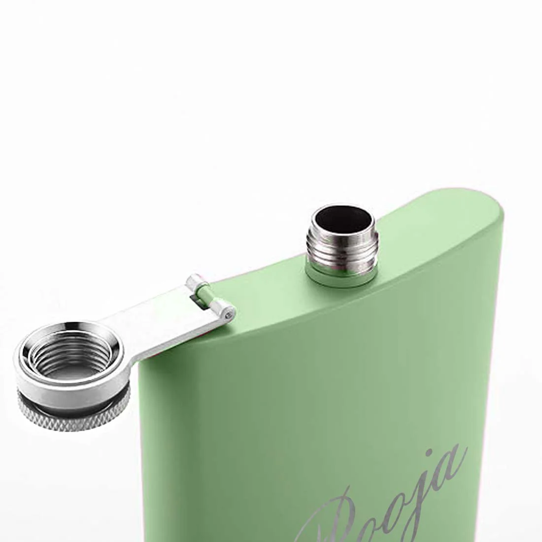 Custom Ladies Hip Flask with Funnel Stainless Steel Pink Whiskey Flask with Name - Image 15