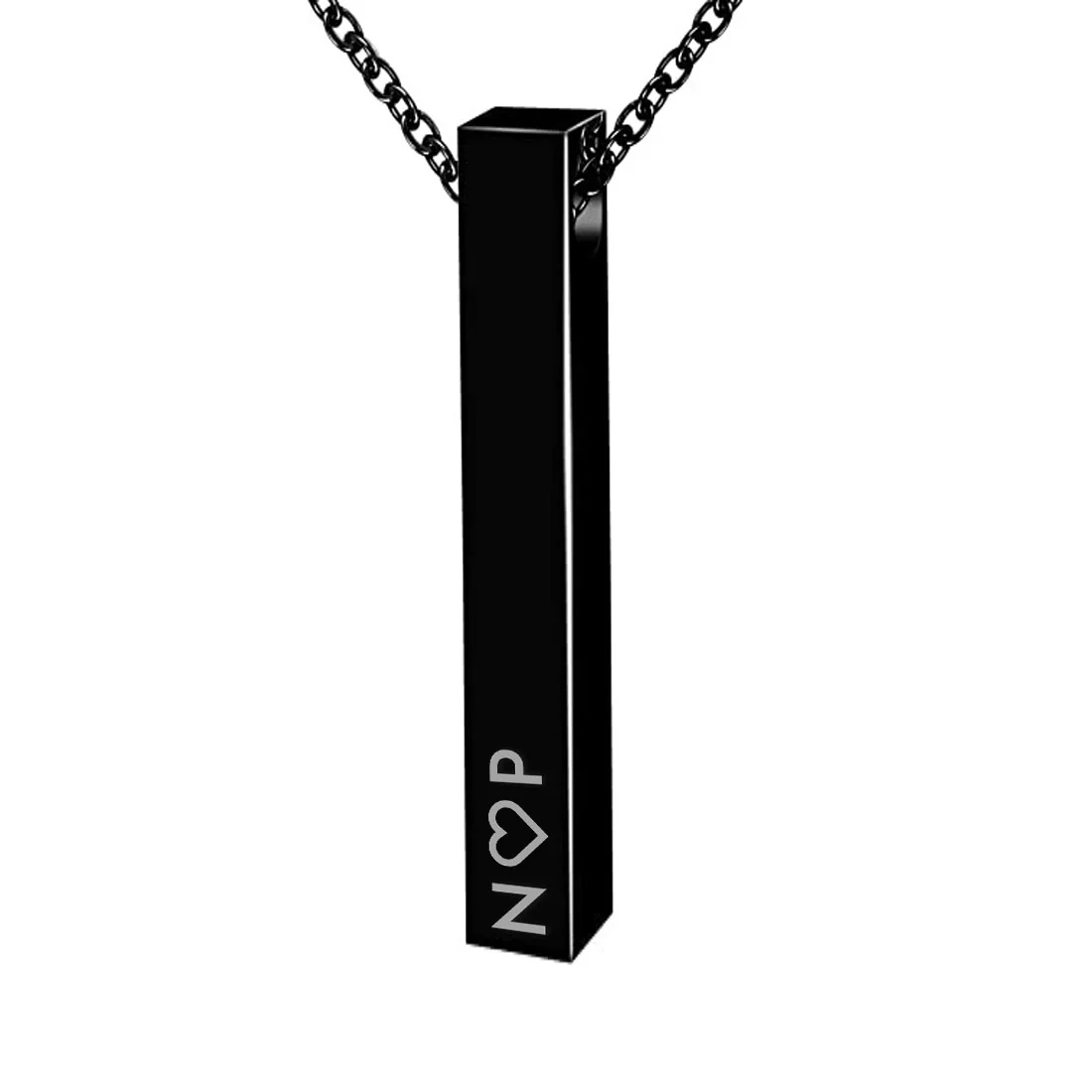Custom Locket for Couples Pendant with Chain-Gold & Black - Image 2