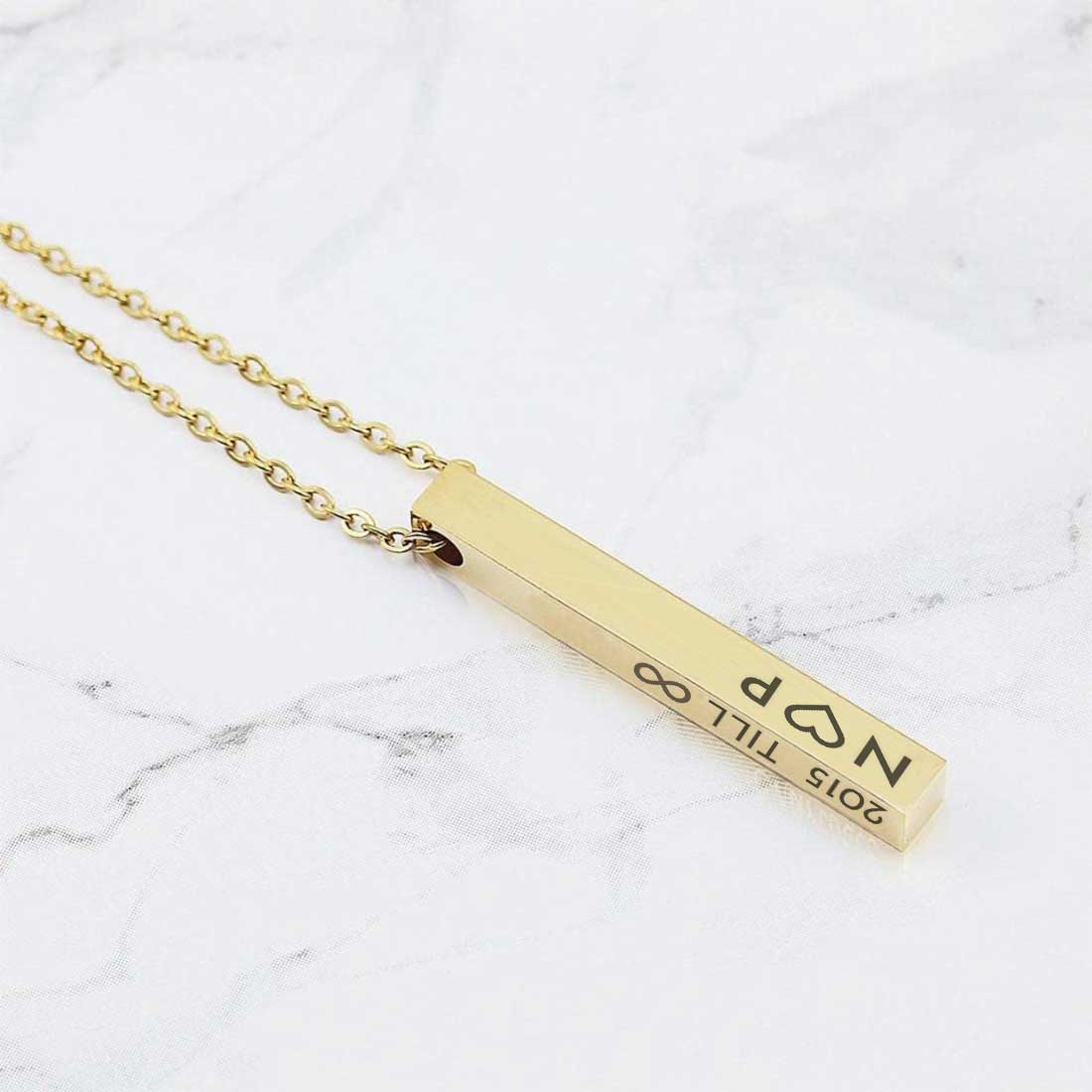 Custom Locket for Couples Pendant with Chain-Gold & Black - Image 8