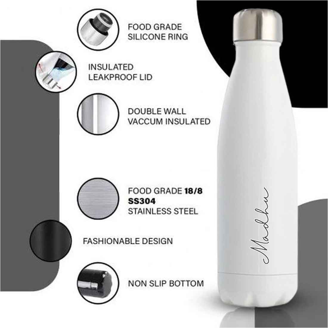 Custom Made Drink Bottles with Name - Stainless Steel Cola Insulated Shape Water Bottle - Image 9