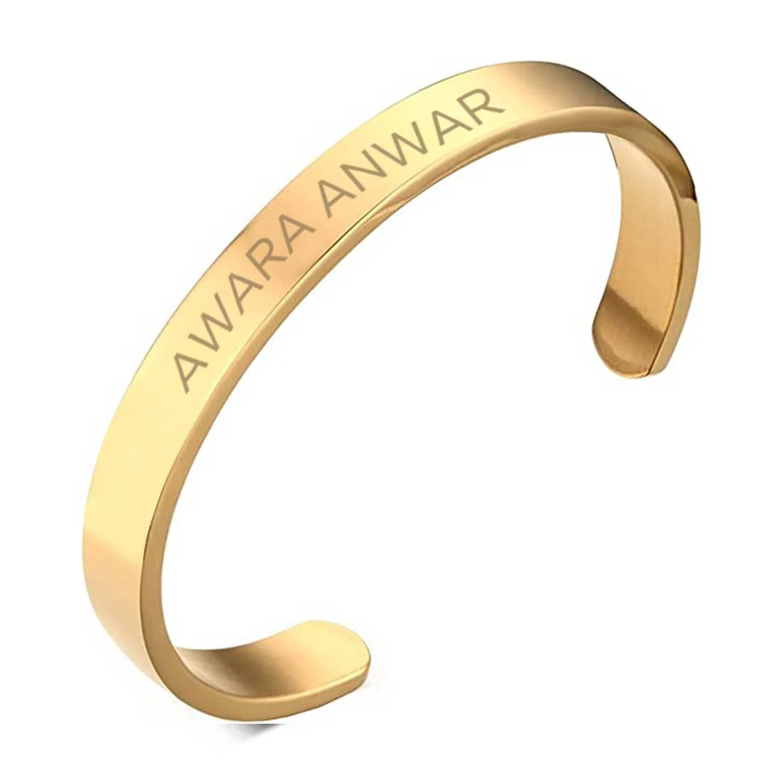 Custom Name Bracelets Kada Oval Cuff Bracelet for Men - Rose Gold Plated/Black Rhodium/Gold Plated - Name - Image 14