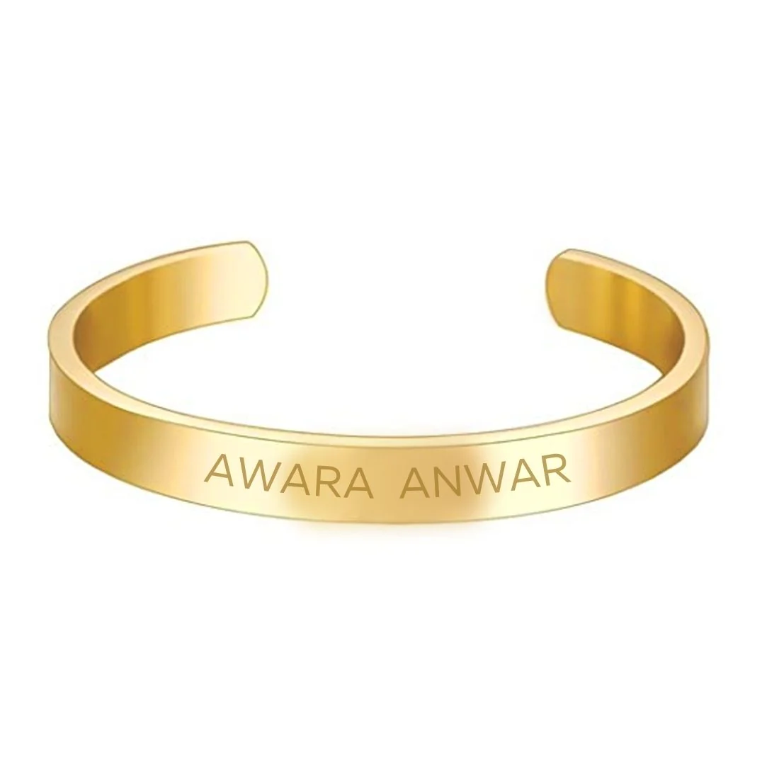 Custom Name Bracelets Kada Oval Cuff Bracelet for Men - Rose Gold Plated/Black Rhodium/Gold Plated - Name - Image 15
