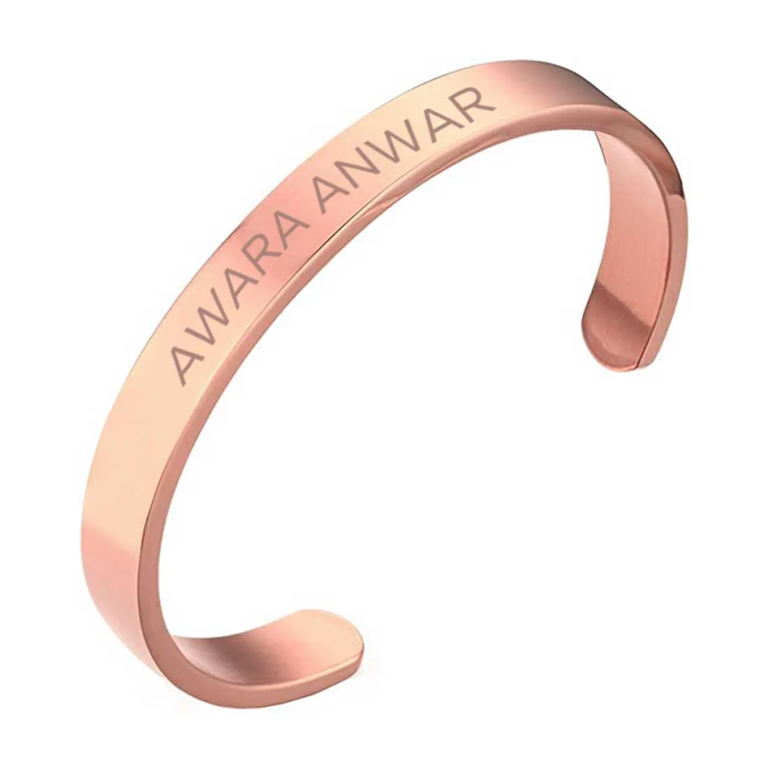 Custom Name Bracelets Kada Oval Cuff Bracelet for Men - Rose Gold Plated/Black Rhodium/Gold Plated - Name - Image 3
