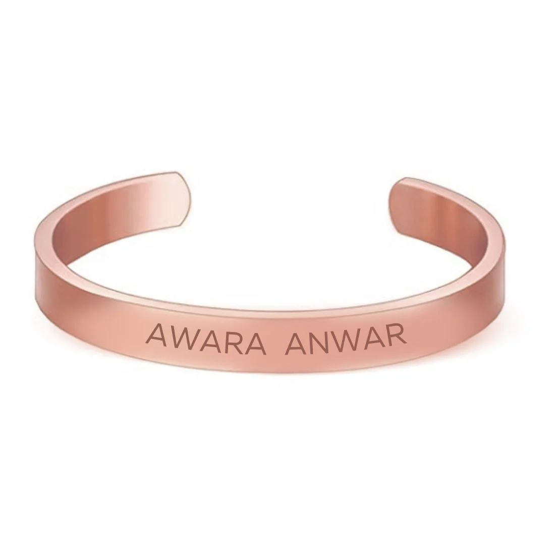 Custom Name Bracelets Kada Oval Cuff Bracelet for Men - Rose Gold Plated/Black Rhodium/Gold Plated - Name - Image 4