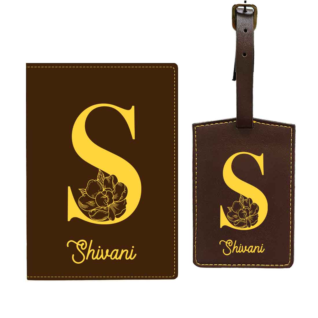 Custom Name on Passport Cover Holder Faux Leather Covers for Passports - Initial Name - Image 12