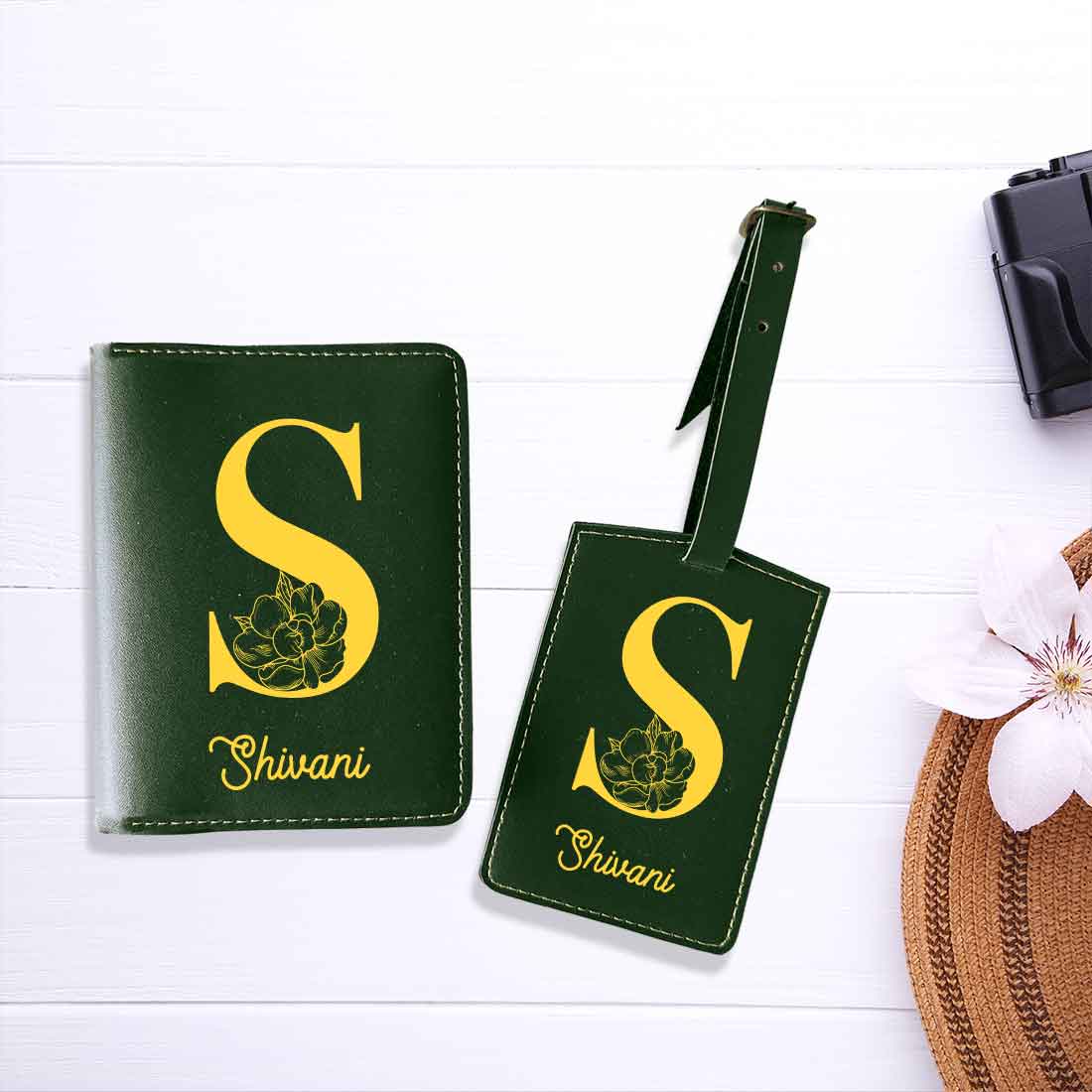 Custom Name on Passport Cover Holder Faux Leather Covers for Passports - Initial Name - Image 16