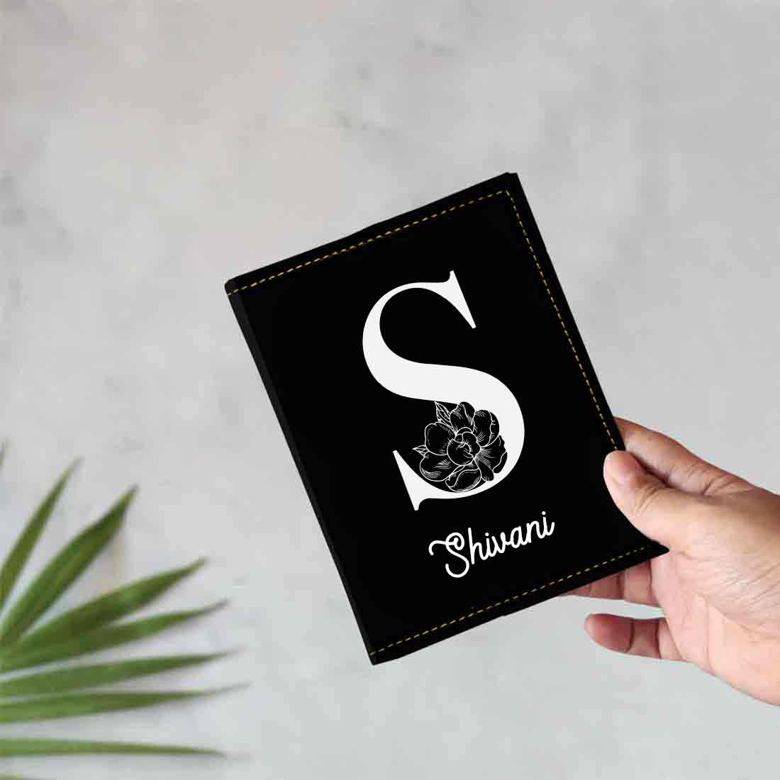 Custom Name on Passport Cover Holder Faux Leather Covers for Passports - Initial Name - Image 2