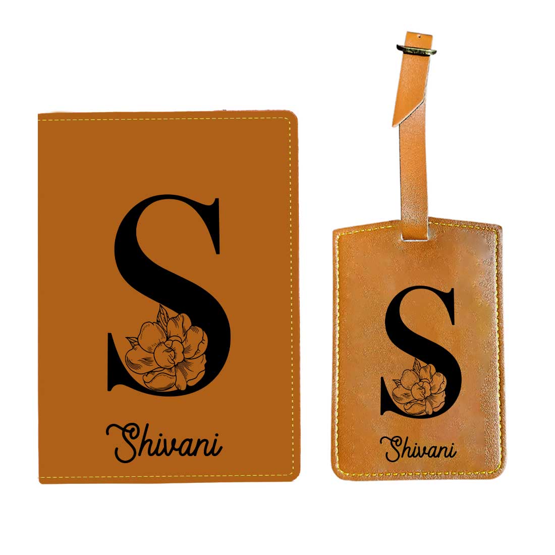 Custom Name on Passport Cover Holder Faux Leather Covers for Passports - Initial Name - Image 21