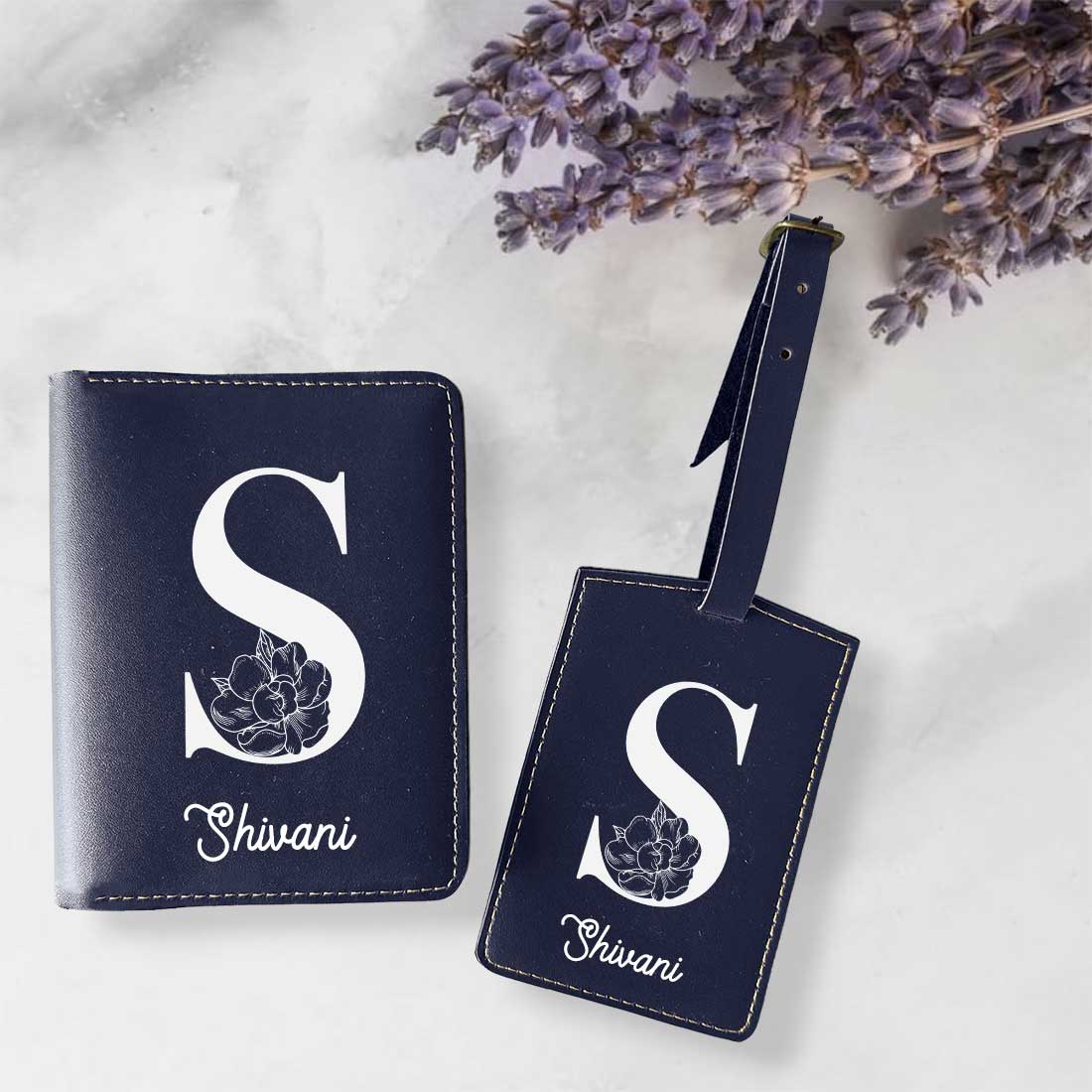 Custom Name on Passport Cover Holder Faux Leather Covers for Passports - Initial Name - Image 3