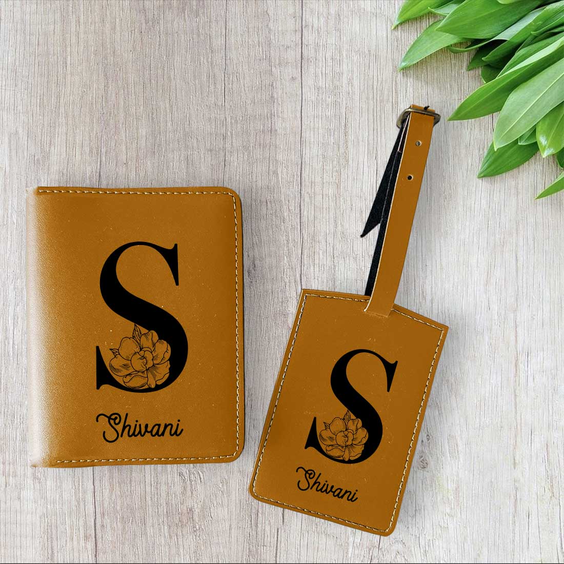 Custom Name on Passport Cover Holder Faux Leather Covers for Passports - Initial Name - Image 7
