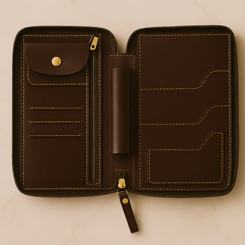 Custom Passport Wallet Travel Organizer with Luggage Tag - Image 12