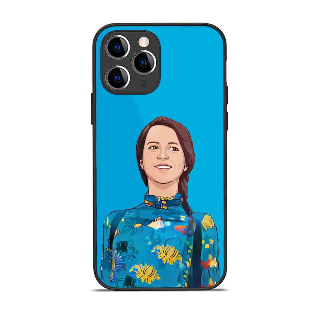 Custom Photo Phone Back Cover Blue iPhone 11 Pro Back Case - Cartoonized From Image - Image 2