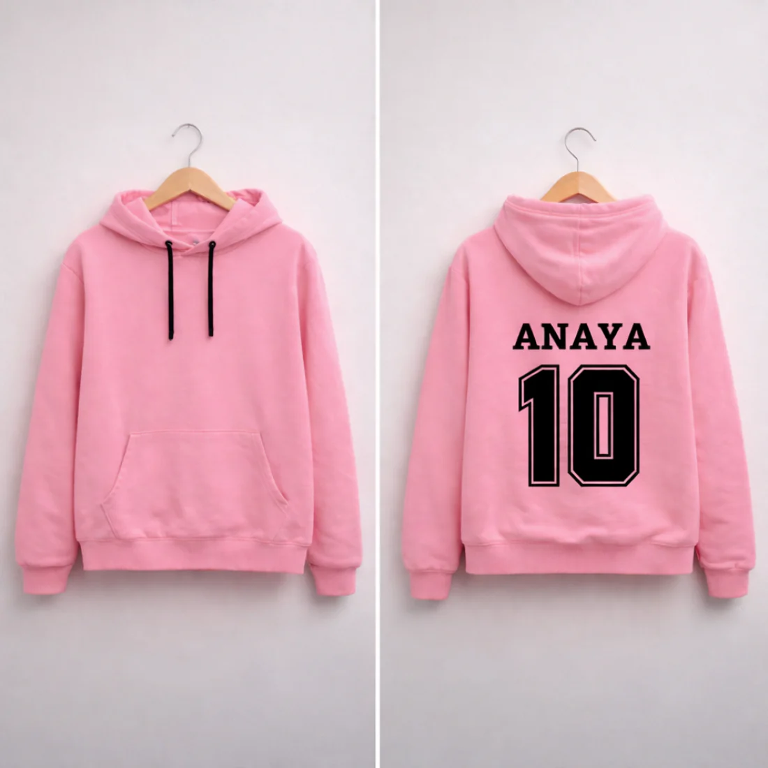 Custom Pink Hooded Sweatshirt for Women – Stylish Comfortable Pink Hoodie for Girls - Image 3