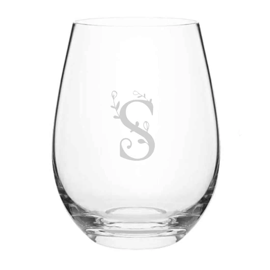 Custom Stemless Wine Glass with Initial Engraved on Cocktail / Whiskey Glass 400 ML - Image 6
