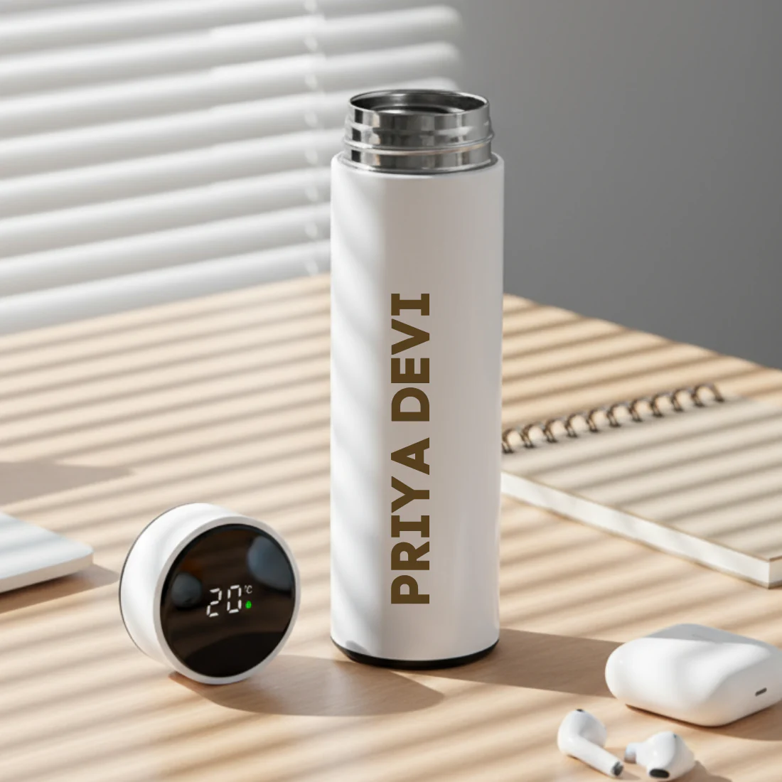 Custom Thermos Flask for Tea Coffee Travel Hot and Cold Drinks With Temperature Display - Image 2