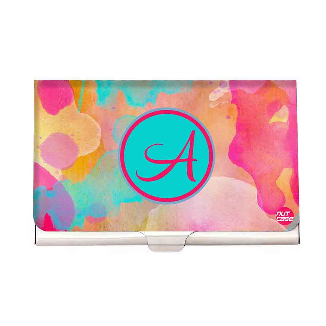 Personalized Custom Business Card Holder Wallet - Watercolors