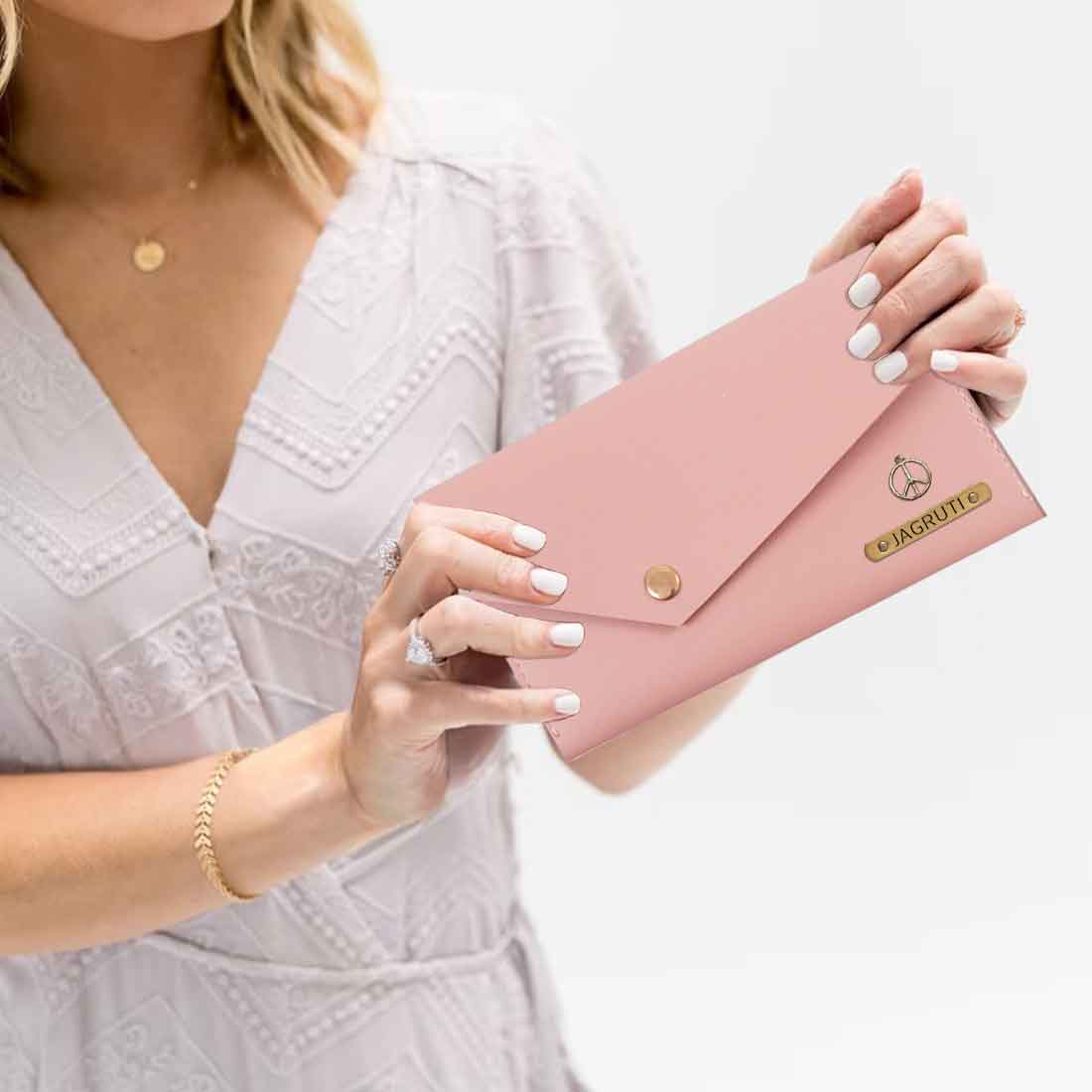 Custom Wallet for Women-Envelope Clutch with Charms - Image 16