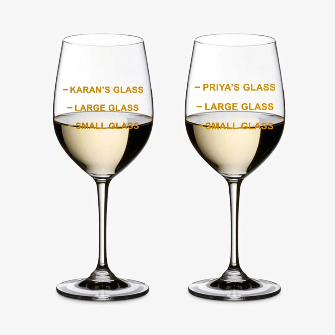 Custom Wine Glasses Gift Set Marriage Anniversary Gifts for Couple - Funny Measurement - Image 4