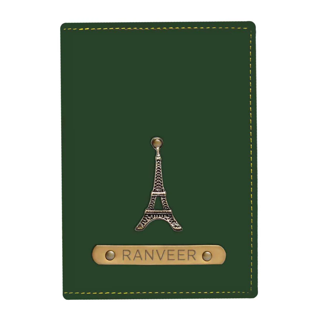 Custom Passport Cover Holder PU Leather with Charm & Name - Paris - Image 16