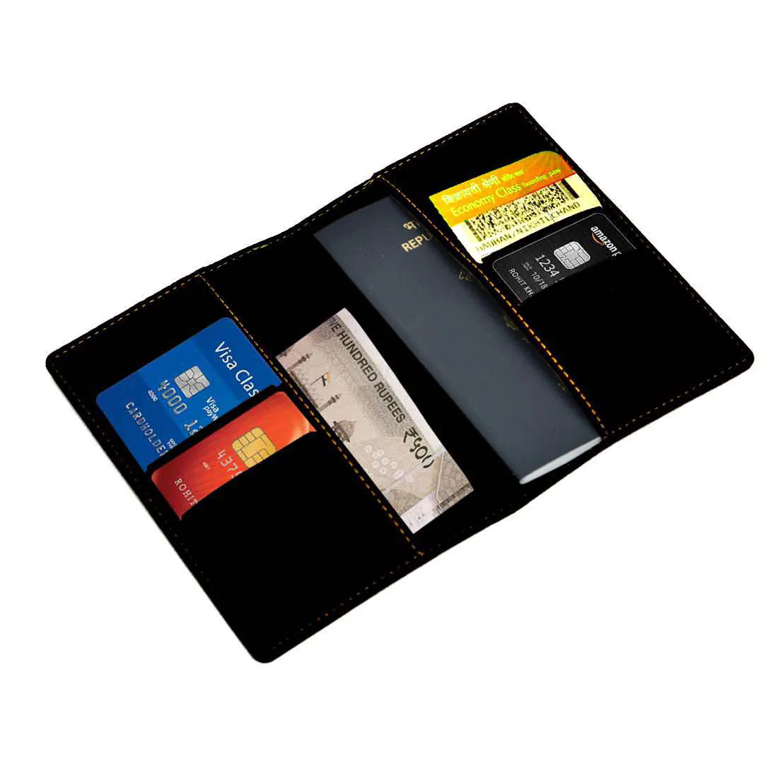 Custom Passport Cover Holder PU Leather with Charm & Name - Paris - Image 5