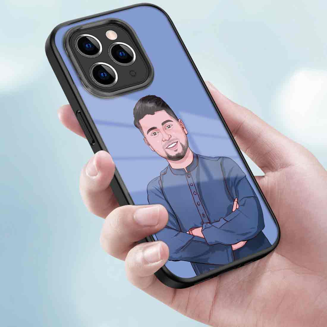 Customised Mobile Case iPhone 11 Pro Mobile Back Cover with Image - Cartoonify From Photo - Image 3