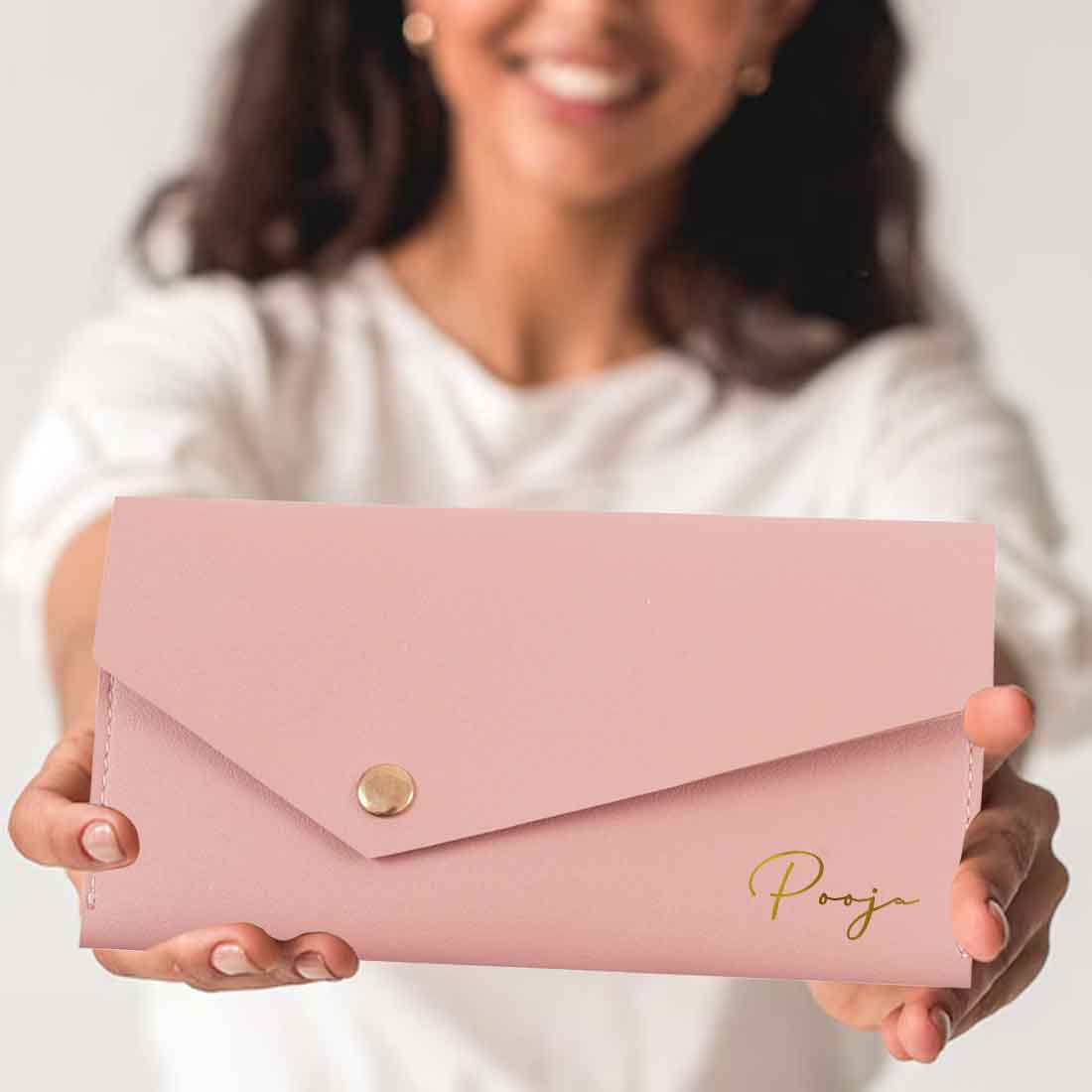 Customised Name Wallet for Women-Envelope Clutch