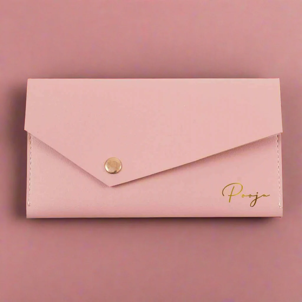Customised Name Wallet for Women-Envelope Clutch - Image 2