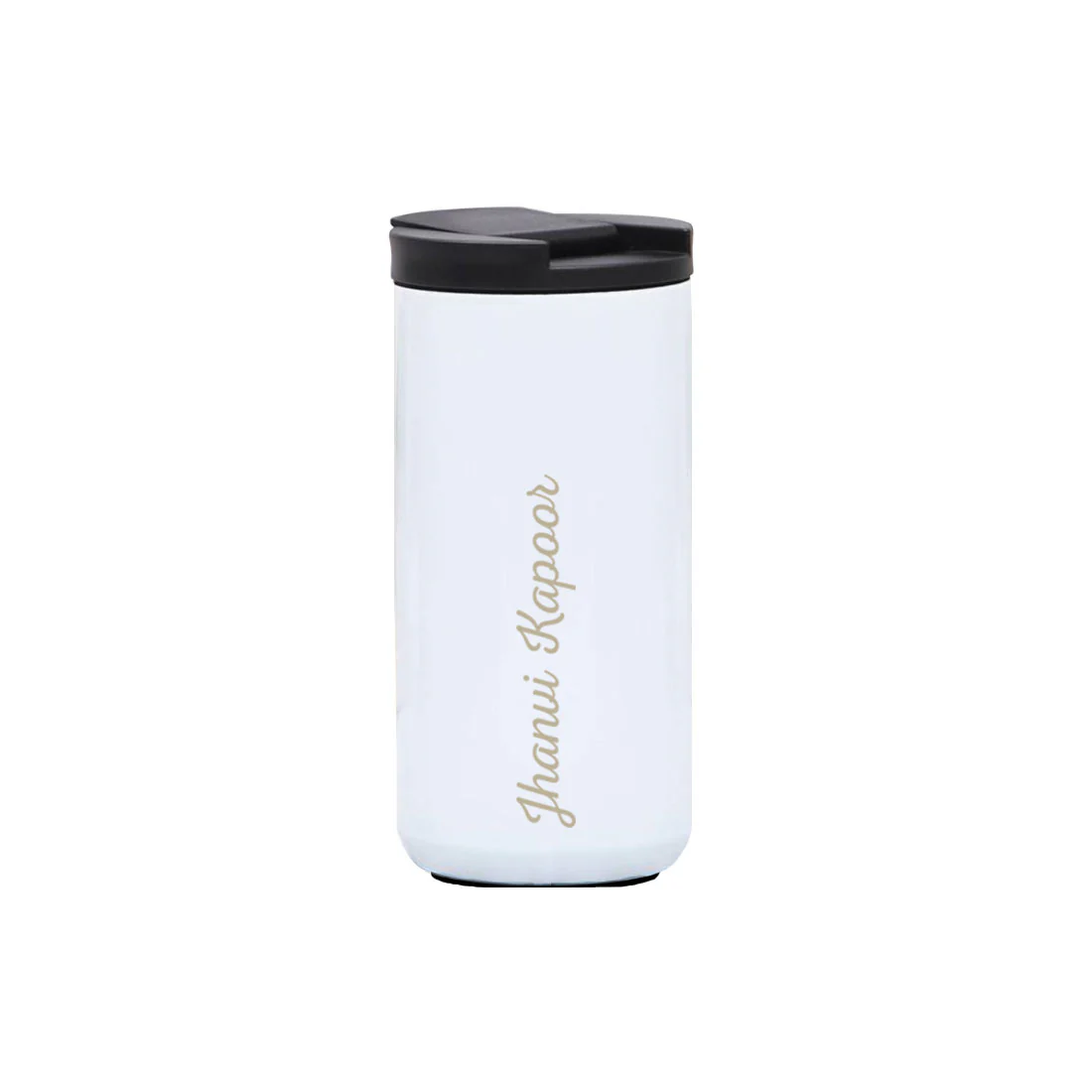 Customised Tea Coffee Tumbler Sipper Flask Set Of 2  (400 ML) - Black & White - Image 9