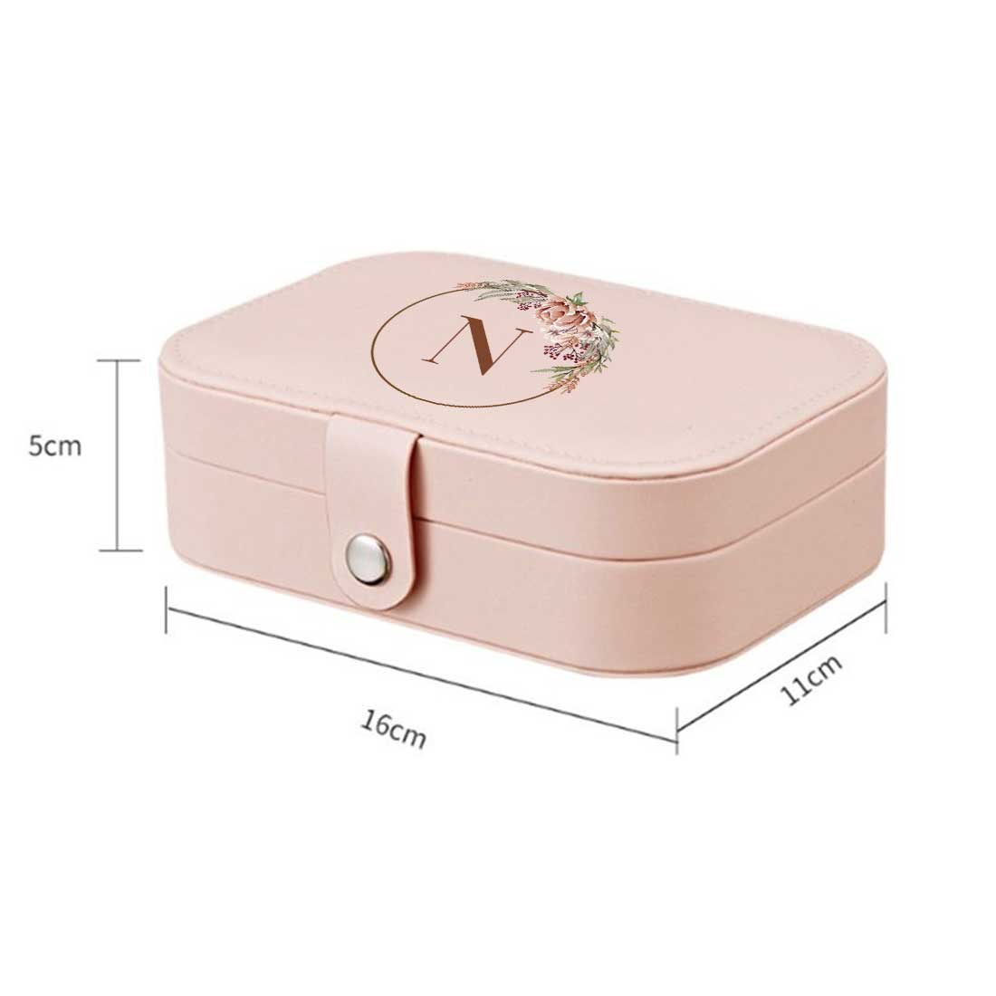 Customised Travel Jewellry Organiser Box for Earrings Pendant Rings - Floral Monogram - Image 8